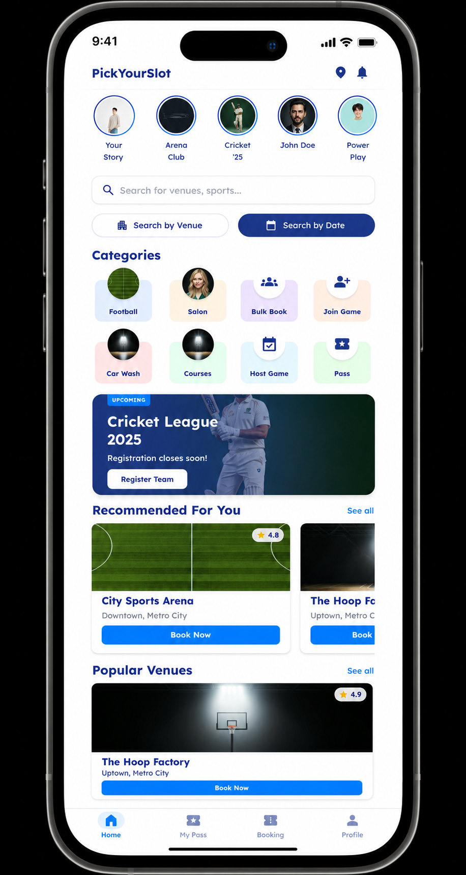 PickYourSlot app screen