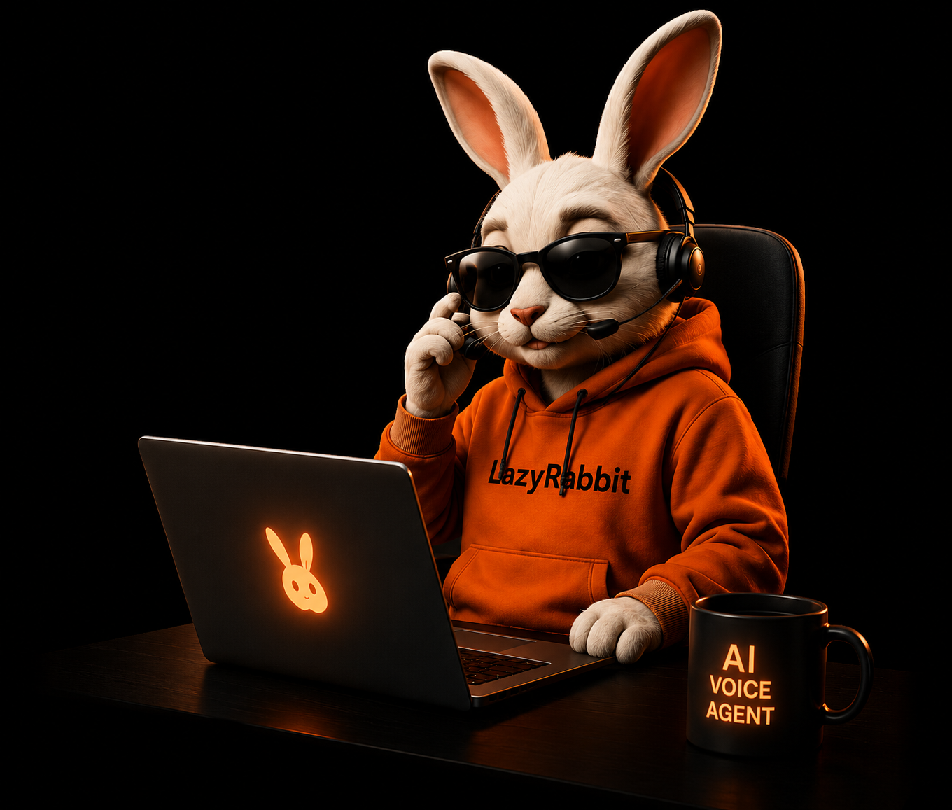 LazyRabbit AI voice agent on a call